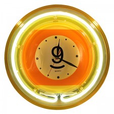 Часы «NEON №9» желтые, Ø 37 см  