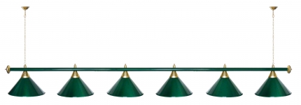 Cветильник бильярдный Startbilliards, 6 плафона (зеленый/зеленый)
