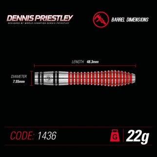 Дротики Winmau Dennis Priestly steeltip 22gr (профессиональный уровень)