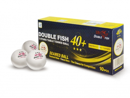 DOUBLE FISH 40+ 3*, 10 мячей в упаковке, белые.