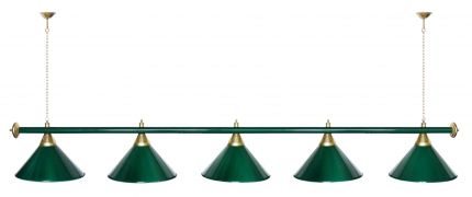 Cветильник бильярдный Startbilliards, 5 плафона (зеленый/зеленый)