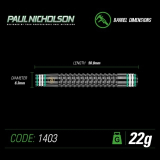 Дротики Winmau Paul Nicholson steeltip 22gr (профессиональный уровень)