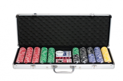 Набор для покера Leather Black на 500 фишек